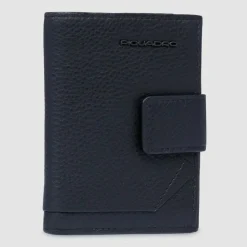 New Piquadro Than Geldbörse RFID Schutz Leder 10 cm black