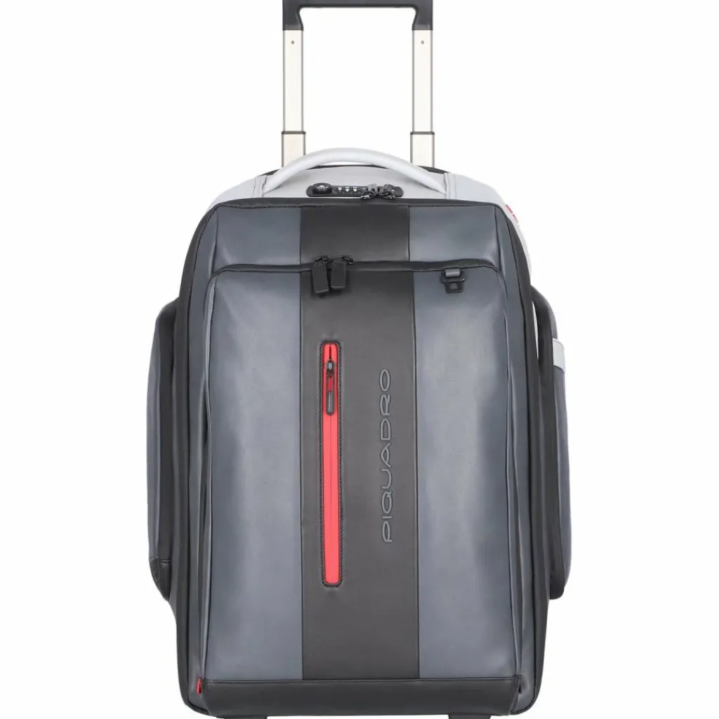 Piquadro Rucksack-Trolleys|Business-Rucksäcke<Urban 2-Rollen Rucksacktrolley Leder 54 cm Laptopfach grey black