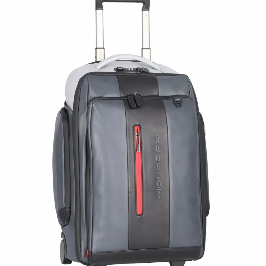 Piquadro Rucksack-Trolleys|Business-Rucksäcke<Urban 2-Rollen Rucksacktrolley Leder 54 cm Laptopfach grey black