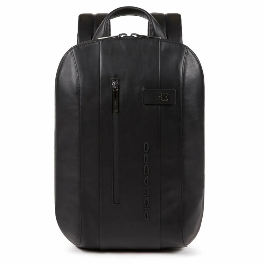 New Piquadro Urban Rucksack Leder 39 cm Laptopfach black