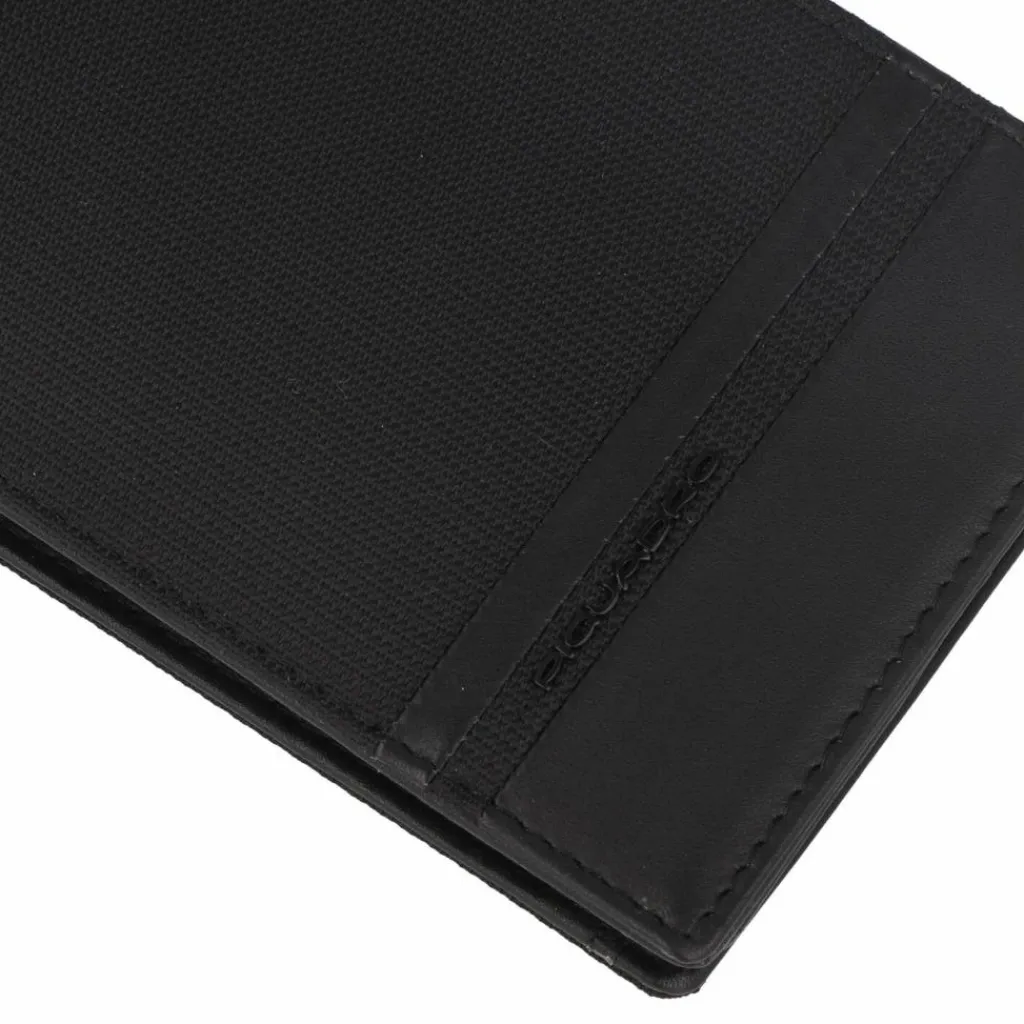 Outlet Piquadro Woody Geldbörse RFID Schutz Leder 13 cm black