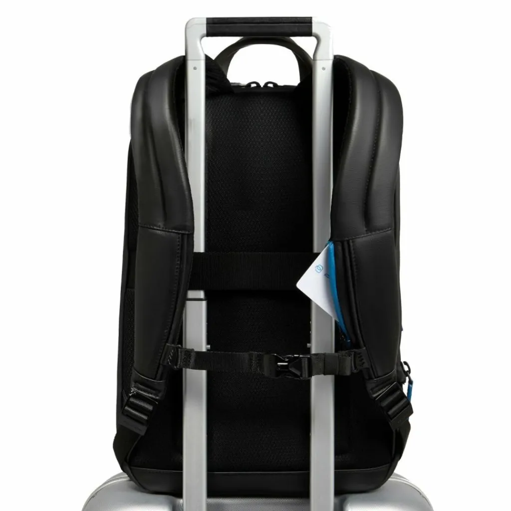 Piquadro Zaino Daypack Leder 42 cm Laptopfach black-grey
