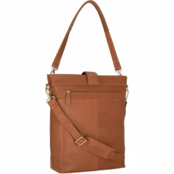 Plevier Schultertaschen<Bow Schultertasche Leder 30 cm Laptopfach cognac