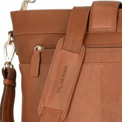 Plevier Schultertaschen<Bow Schultertasche Leder 30 cm Laptopfach cognac