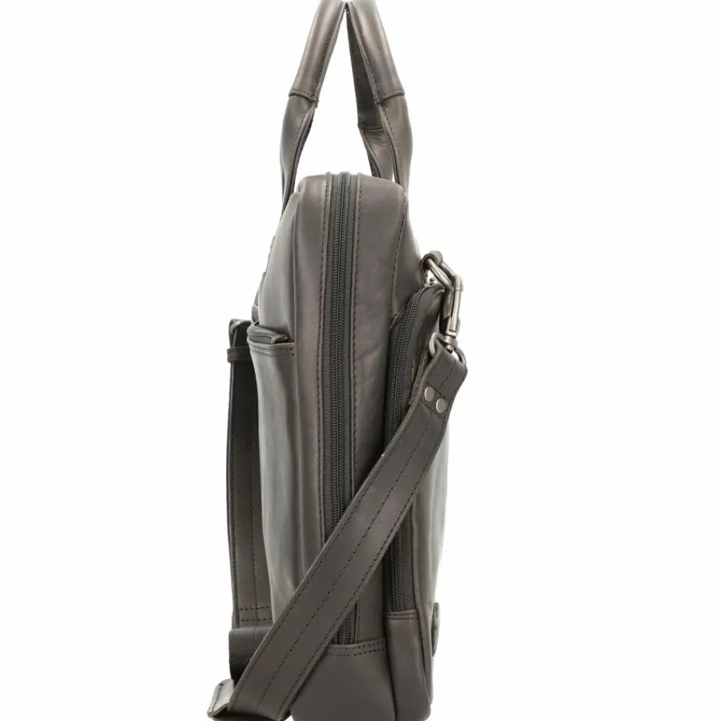 Plevier Laptoptaschen|Aktentaschen<Navigator Aktentasche Leder 40 cm Laptopfach schwarz