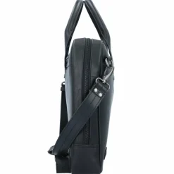 Plevier Laptoptaschen|Aktentaschen<Navigator Loran Aktentasche Leder 39 cm Laptopfach schwarz