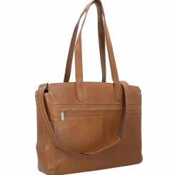 Best Plevier Power Shopper Tasche Leder 41 cm Laptopfach cognac