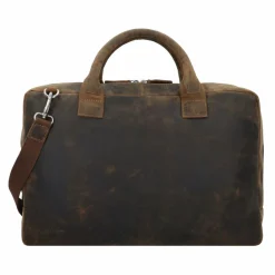 Sale Plevier Retro Adler Aktentasche Leder 42 cm Laptopfach dunkelbraun