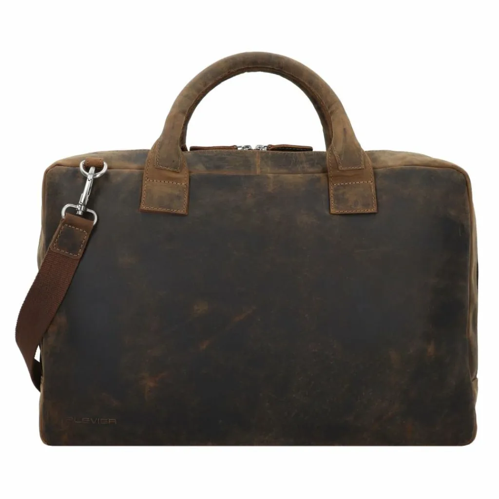 Sale Plevier Retro Adler Aktentasche Leder 42 cm Laptopfach dunkelbraun