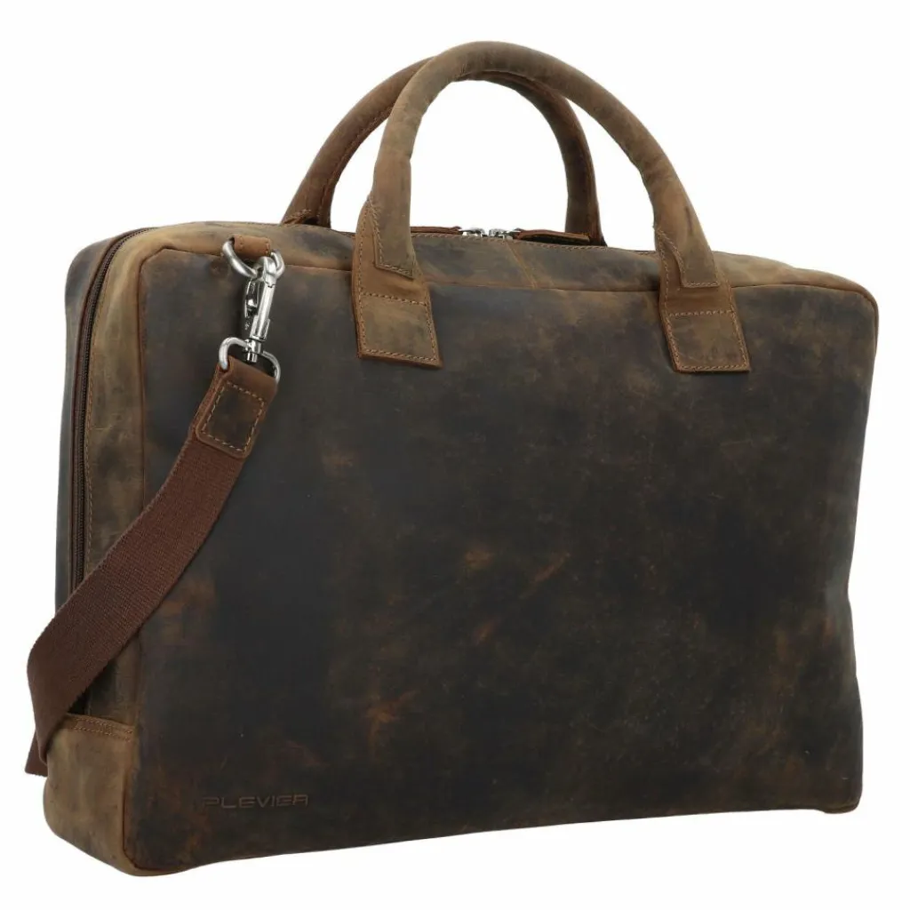 Sale Plevier Retro Adler Aktentasche Leder 42 cm Laptopfach dunkelbraun