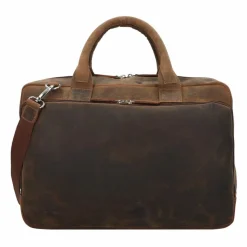 Best Plevier Retro Colmar Aktentasche Leder 40 cm Laptopfach dunkelbraun