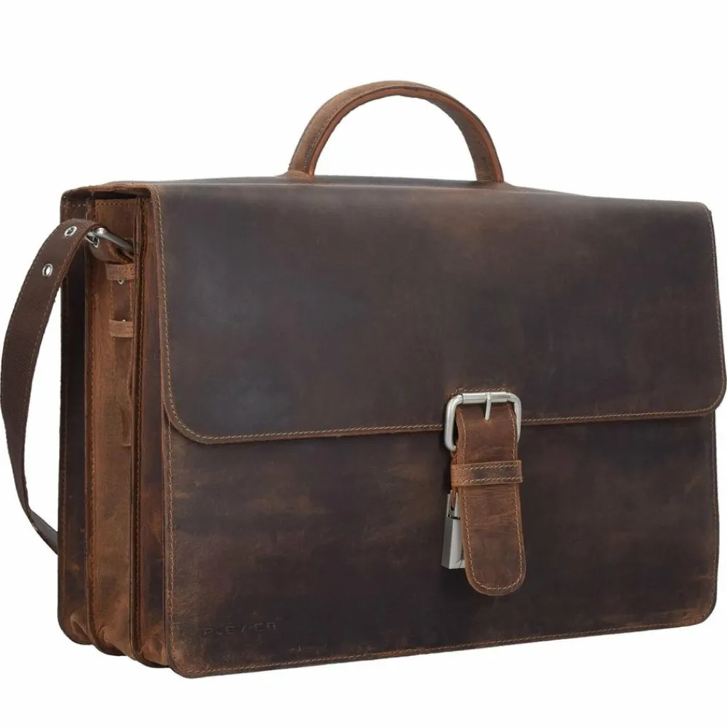 Plevier Retro Zeppelin Aktentasche Leder 43.5 cm Laptopfach