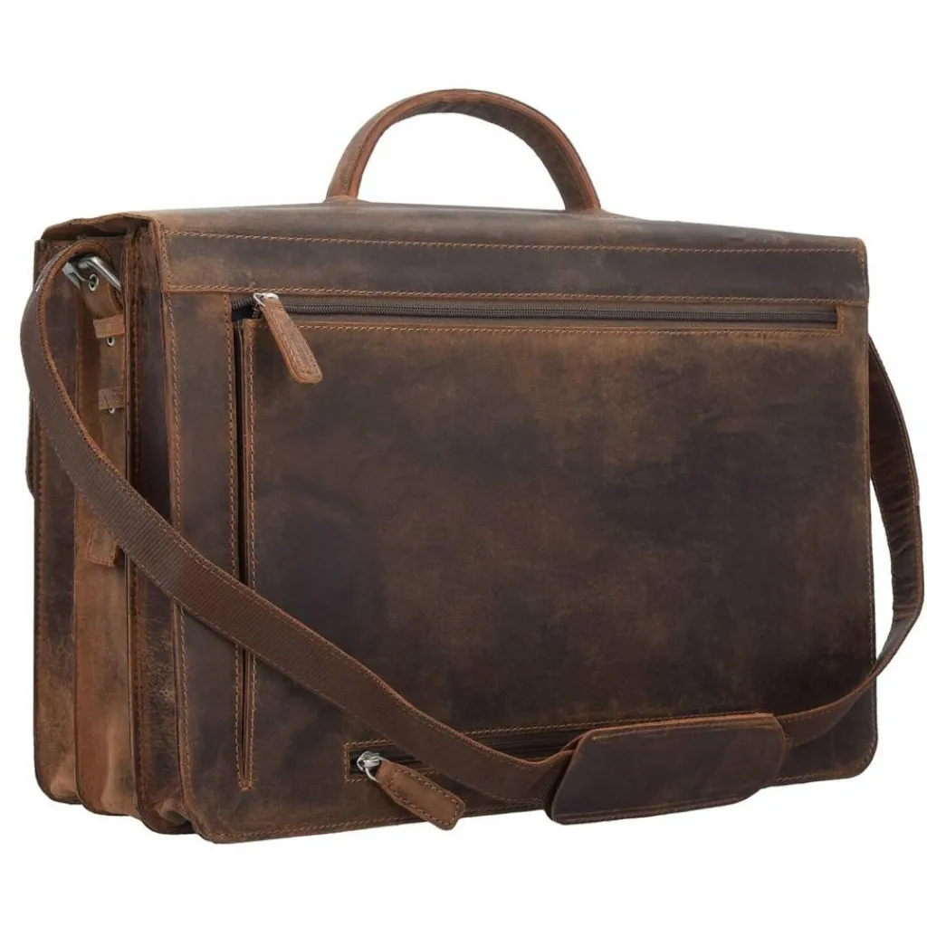 Plevier Retro Zeppelin Aktentasche Leder 43.5 cm Laptopfach