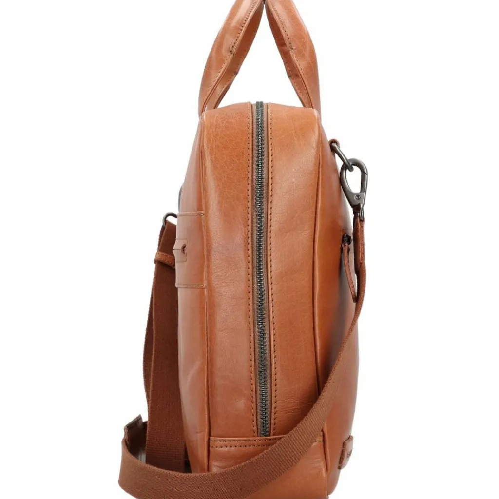 Plevier Laptoptaschen|Aktentaschen<Rock Aktentasche RFID Schutz Leder 43 cm Laptopfach cognac