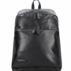 Plevier Rock Amaril Business-Rucksack Leder 43 cm Laptopfach schwarz
