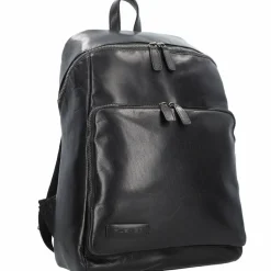 Plevier Rock Amaril Business-Rucksack Leder 43 cm Laptopfach schwarz
