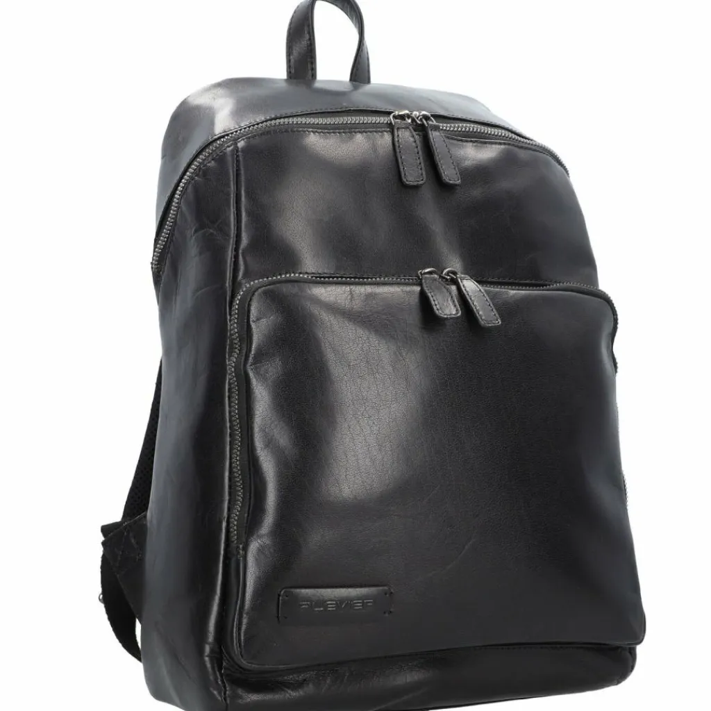Plevier Rock Amaril Business-Rucksack Leder 43 cm Laptopfach schwarz