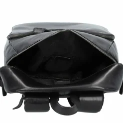 Plevier Rock Amaril Business-Rucksack Leder 43 cm Laptopfach schwarz