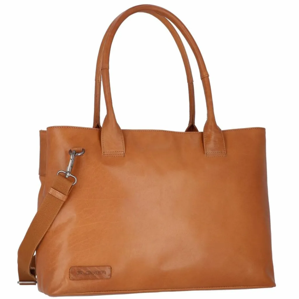Plevier Schultertaschen<Rock Amber Schultertasche Leder 43 cm Laptopfach cognac