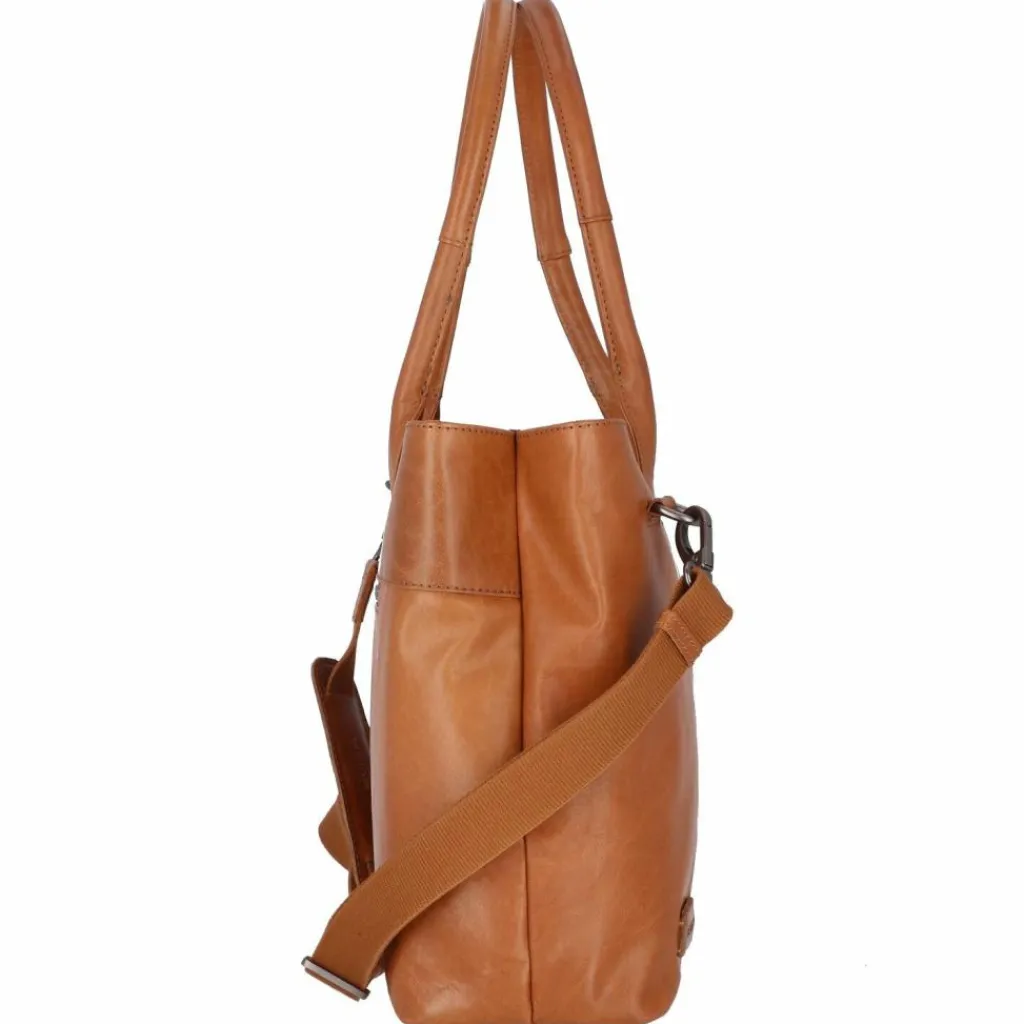 Plevier Schultertaschen<Rock Amber Schultertasche Leder 43 cm Laptopfach cognac