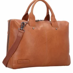 Best Plevier Rock Basalt Aktentasche Leder 41 cm Laptopfach cognac