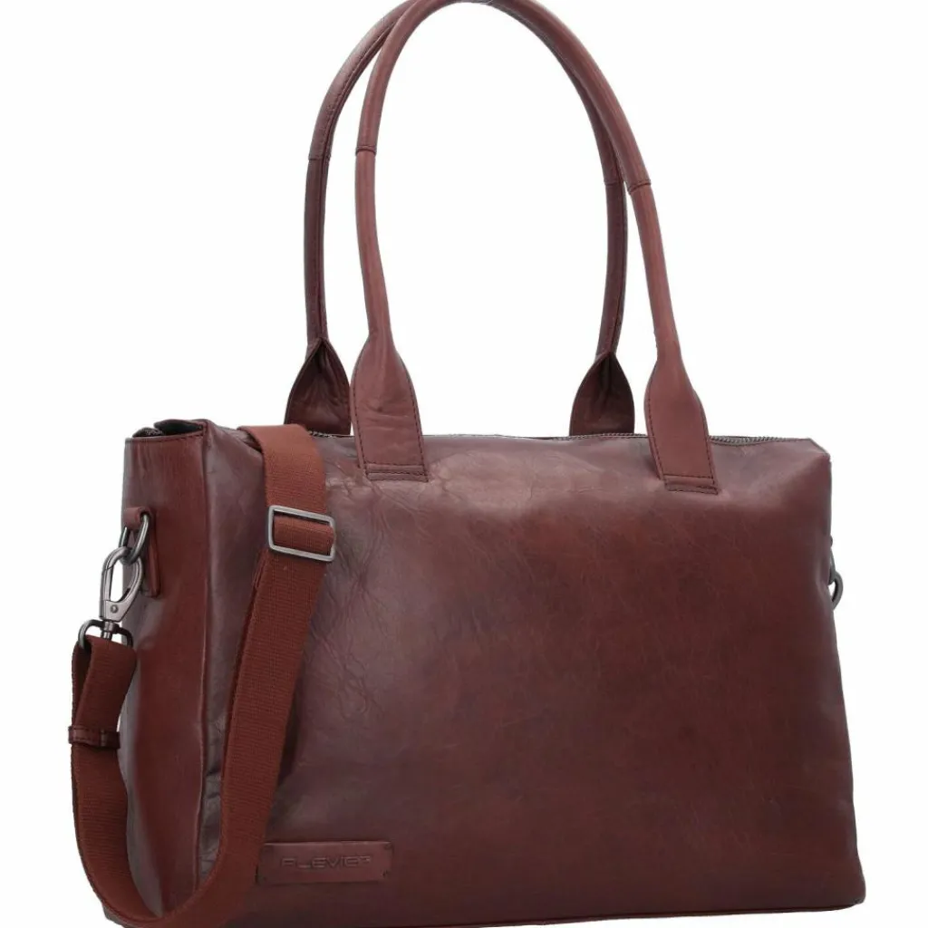 Plevier Schultertaschen<Rock Beryl Schultertasche Leder 40.5 cm Laptopfach dunkelbraun