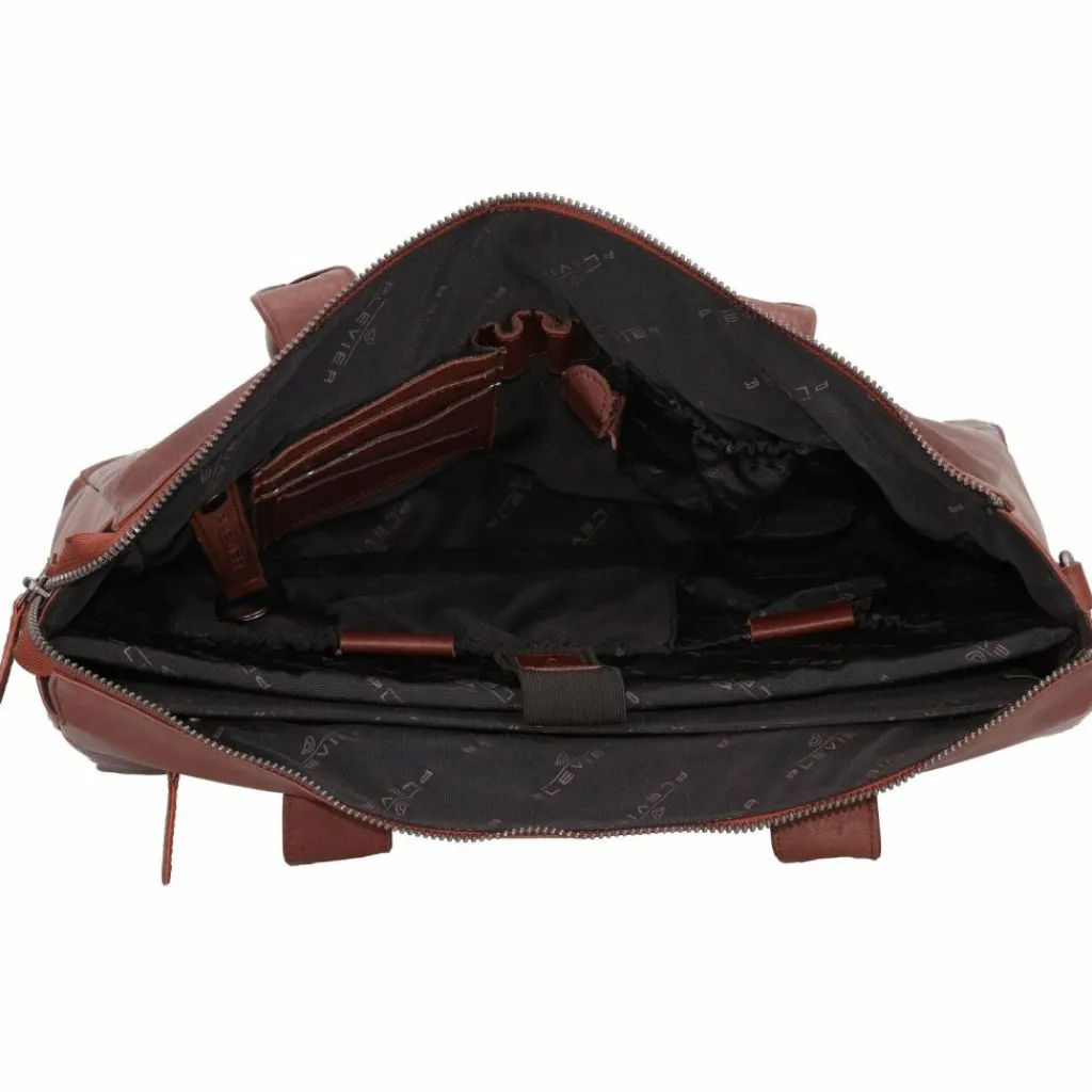 Plevier Schultertaschen<Rock Beryl Schultertasche Leder 40.5 cm Laptopfach dunkelbraun