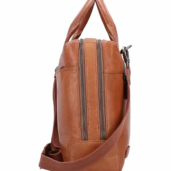 Plevier Laptoptaschen|Aktentaschen<Rock Flint Aktentasche RFID Schutz Leder 41 cm Laptopfach cognac