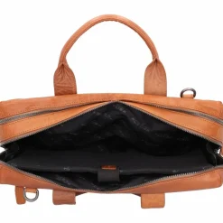 Plevier Laptoptaschen|Aktentaschen<Rock Flint Aktentasche RFID Schutz Leder 41 cm Laptopfach cognac