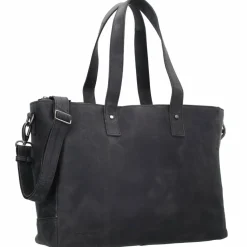 Hot Plevier Shopper Tasche Leder 41 cm Laptopfach schwarz