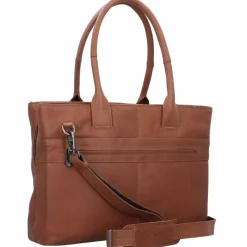 Plevier Schultertaschen<Structure Antilla Schultertasche RFID Schutz Leder 40 cm Laptopfach cognac