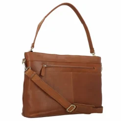 Plevier Schultertaschen<Structure Millau Schultertasche Leder 43 cm Laptopfach cognac