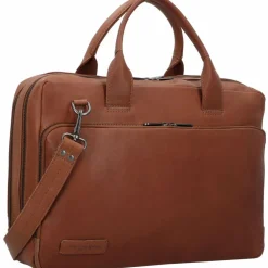 Outlet Plevier Structure Petronas Aktentasche Leder 40 cm Laptopfach cognac