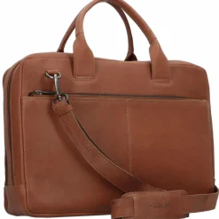 Outlet Plevier Structure Petronas Aktentasche Leder 40 cm Laptopfach cognac