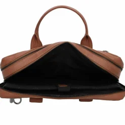 Outlet Plevier Structure Petronas Aktentasche Leder 40 cm Laptopfach cognac
