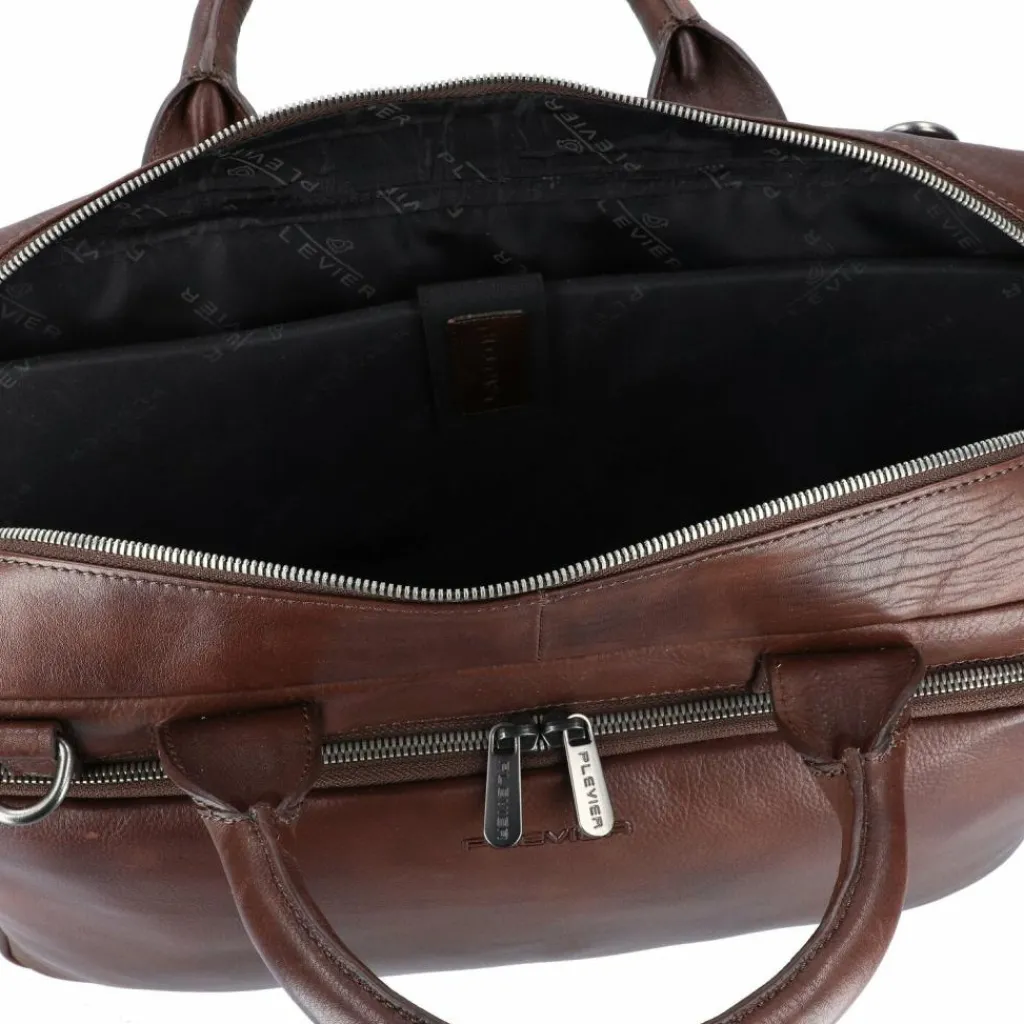 Online Plevier Vintage Bill Aktentasche Leder 40 cm Laptopfach braun