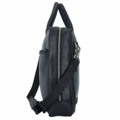 Plevier Vintage London Aktentasche RFID Schutz Leder 41 cm Laptopfach schwarz