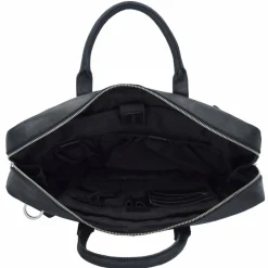 Plevier Vintage London Aktentasche RFID Schutz Leder 41 cm Laptopfach schwarz