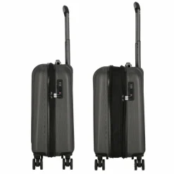 Sale Polestream Moonrock 4 Rollen Kabinentrolley 55 cm mit Dehnfalte black brushed