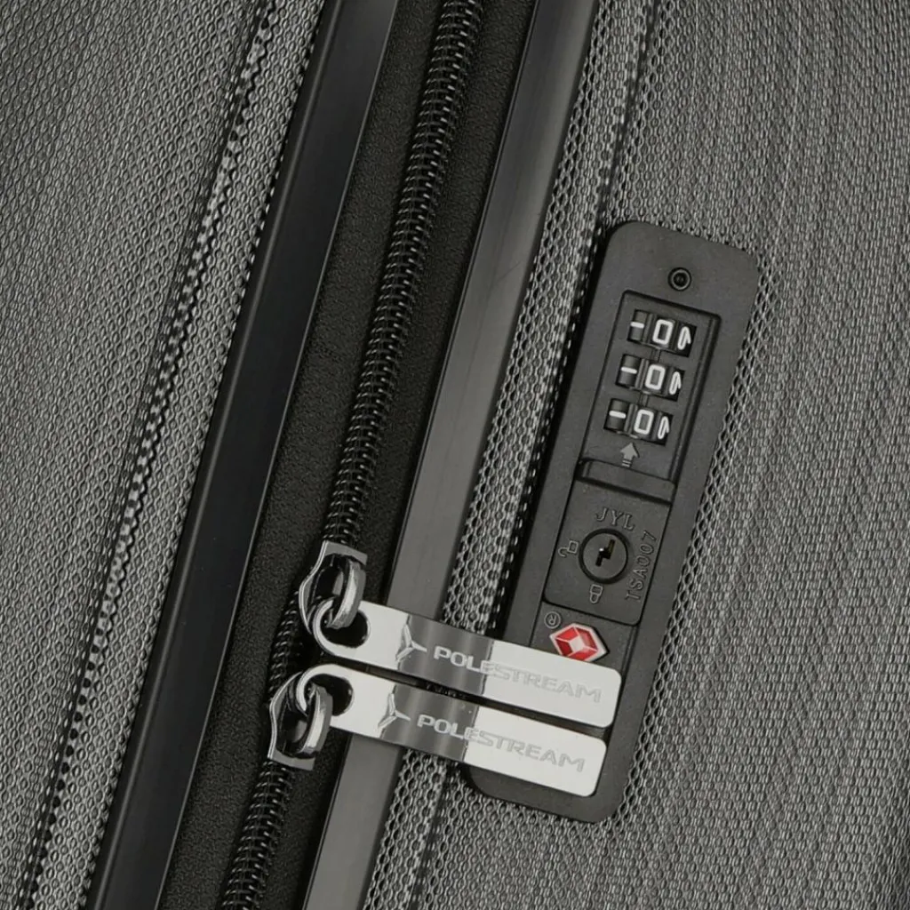 Sale Polestream Moonrock 4 Rollen Kabinentrolley 55 cm mit Dehnfalte black brushed
