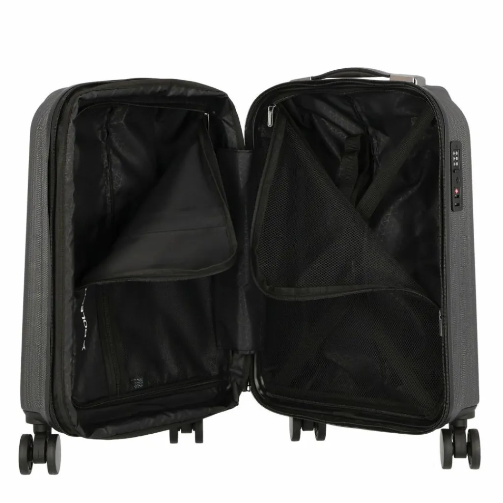 Sale Polestream Moonrock 4 Rollen Kabinentrolley 55 cm mit Dehnfalte black brushed
