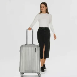 Discount Polestream Moonrock 4 Rollen Trolley 69 cm mit Dehnfalte silver brushed