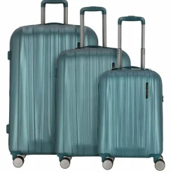 Polestream Koffersets Als Hartgepäck|Koffersets 3-Teilig<Moonrock 4 Rollen Kofferset 3-teilig mit Dehnfalte deepsea green brushed