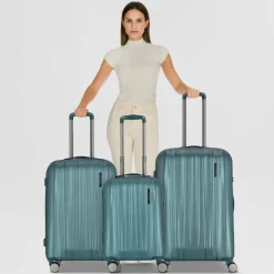 Polestream Koffersets Als Hartgepäck|Koffersets 3-Teilig<Moonrock 4 Rollen Kofferset 3-teilig mit Dehnfalte deepsea green brushed
