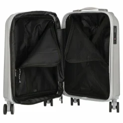 New Polestream Moonrock 4 Rollen Kabinentrolley 55 cm mit Dehnfalte silver brushed