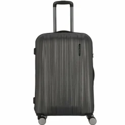 Polestream Hartgepäck|4-Rollen Koffer<Moonrock 4 Rollen Trolley 69 cm mit Dehnfalte black brushed