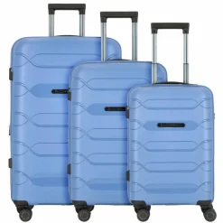 Sale Polestream Strz by Asteroid 4 Rollen Kofferset 3-teilig mit Dehnfalte ice blue