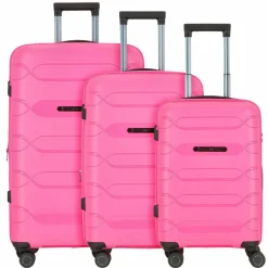 Polestream Koffersets Als Hartgepäck|Koffersets 3-Teilig<Strz by Asteroid 4 Rollen Kofferset 3-teilig mit Dehnfalte intense magenta