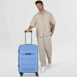 Polestream 4-Rollen Koffer|Hartgepäck<Strz by Asteroid 4 Rollen Trolley M 64 cm mit Dehnfalte ice blue