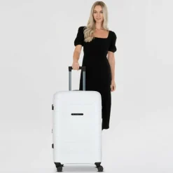 Polestream Hartgepäck|4-Rollen Koffer<Strz by Asteroid 4 Rollen Trolley L 74 cm mit Dehnfalte pearl white